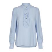 Feminine Chambray Blue Blouse Freequent , Blue , Dames