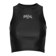 Sportieve Zwarte Top met Logo Ball , Black , Dames