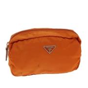 Pre-owned Nylon pouches Prada Vintage , Orange , Dames