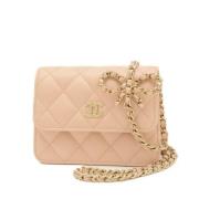 Pre-owned Leather chanel-bags Chanel Vintage , Beige , Dames