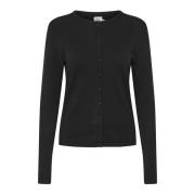 Eenvoudige Zwarte Cardigan met Knoopsluiting Saint Tropez , Black , Da...