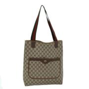 Pre-owned Leather totes Gucci Vintage , Beige , Dames