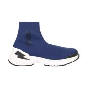 Blauwe Electric Bolt Sock Sneakers Neil Barrett , Blue , Heren