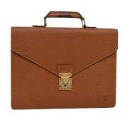 Pre-owned Leather briefcases Louis Vuitton Vintage , Brown , Dames