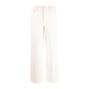 Wide Leg Spinner Jeans Mother , Beige , Dames