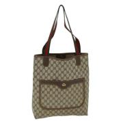 Pre-owned Leather totes Gucci Vintage , Beige , Dames