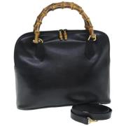 Pre-owned Leather handbags Gucci Vintage , Black , Dames