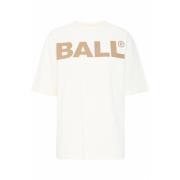 Sportieve Tee Blouse met Cool Print Ball , White , Dames