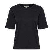 Klassiek Zwart Katoenen T-Shirt Part Two , Black , Dames