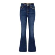 Blauwe Damesjeans met Voorlogo Guess , Blue , Dames