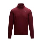 Heren Merino Wol Trui - Bordeaux K-Way , Red , Heren