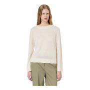 Klokmouw Linen/Cashmere Sweater Massimo Alba , White , Dames