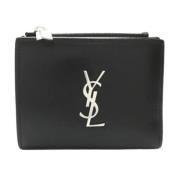 Pre-owned Leather wallets Yves Saint Laurent Vintage , Black , Dames