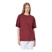 Katoenen Ronde Hals T-shirt Regular Fit Massimo Alba , Red , Dames