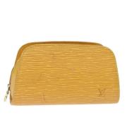 Pre-owned Leather pouches Louis Vuitton Vintage , Yellow , Dames