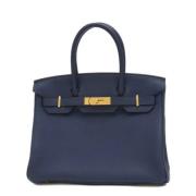 Pre-owned Leather handbags Hermès Vintage , Blue , Dames