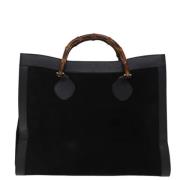 Pre-owned Suede totes Gucci Vintage , Black , Dames