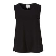 Mouwloze A-lijn Jersey Top Masai , Black , Dames