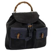 Pre-owned Suede backpacks Gucci Vintage , Black , Dames