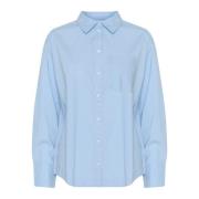 Zacht Chambray Oversized Overhemdblouse Saint Tropez , Blue , Dames