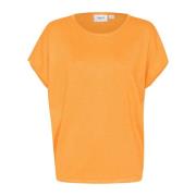 Abrikoos Melange Gebreide Trui Saint Tropez , Orange , Dames