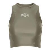 Sportieve Olive Top met Logo Ball , Green , Dames