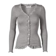 Feminine Kant Cardigan Licht Grijs Rosemunde , Gray , Dames