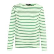 Gestreepte Longsleeve Tee Groen Soaked in Luxury , Green , Dames