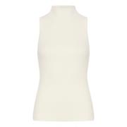 Hoge Hals Top Whisper White Soaked in Luxury , White , Dames