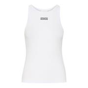 Logo Mouwloze Top Bright White Gestuz , White , Dames