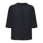 Elegante Zwarte Blouse met Korte Mouwen Soaked in Luxury , Black , Dam...