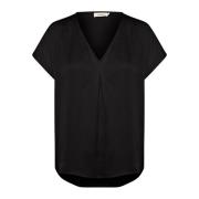 Feminine korte mouw top Soaked in Luxury , Black , Dames