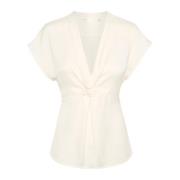 Vrouwelijke Blouse met Knoopdetail InWear , White , Dames