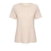 Eenvoudige Ronde Hals T-shirt Top InWear , Beige , Dames