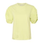 Lime Sorbet Geweven Trim T-shirt InWear , Yellow , Dames