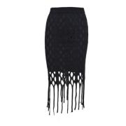 Piraat Net Rok met Franjes Pinko , Black , Dames