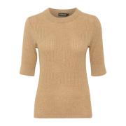 Zachte Tee Top in Kelp Melange Soaked in Luxury , Beige , Dames