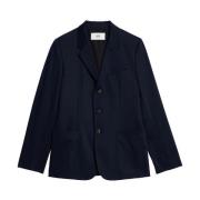 Katoenen Single Breasted Blazer Ami Paris , Blue , Heren