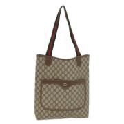 Pre-owned Leather totes Gucci Vintage , Beige , Dames