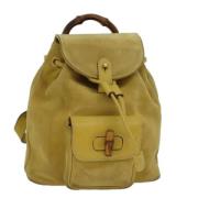 Pre-owned Suede gucci-bags Gucci Vintage , Yellow , Dames