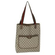 Pre-owned Leather totes Gucci Vintage , Beige , Dames