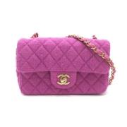 Pre-owned Leather chanel-bags Chanel Vintage , Purple , Dames