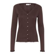 Donker Eiken Cardigan Top Saint Tropez , Brown , Dames