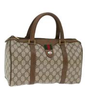 Pre-owned Leather travel-bags Gucci Vintage , Beige , Dames