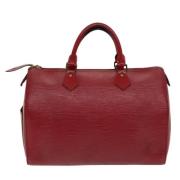 Pre-owned Leather handbags Louis Vuitton Vintage , Red , Dames