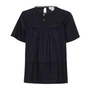 Feminine Blouse met Ruchedetails Night Sky Saint Tropez , Black , Dame...