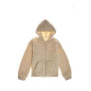 Fluffy Shearling Hooded Coat Helmut Lang , White , Dames