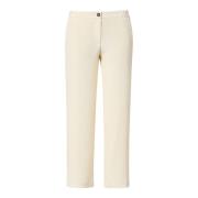 Zijden Classic-Fit Broek met Elastische Tailleband Massimo Alba , Beig...