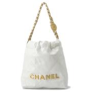 Pre-owned Leather chanel-bags Chanel Vintage , White , Dames