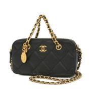 Pre-owned Leather chanel-bags Chanel Vintage , Black , Dames